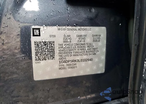 2020 Cadillac Ct5 Sport z USA, uszkodzony, nr VIN 1G6DP5RK0L0102940